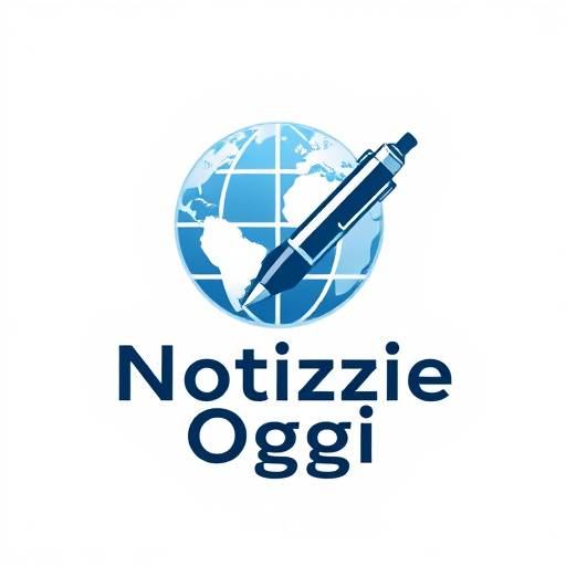 Logo di Notizie Oggi: un globo stilizzato con una penna che lo attraversa, simbolo di notizie dal mondo.